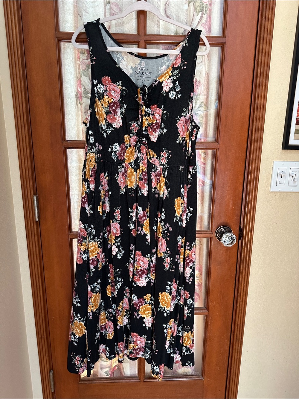 torrid Super Soft Black Floral Dress with pockets